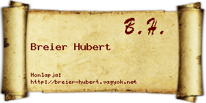 Breier Hubert névjegykártya